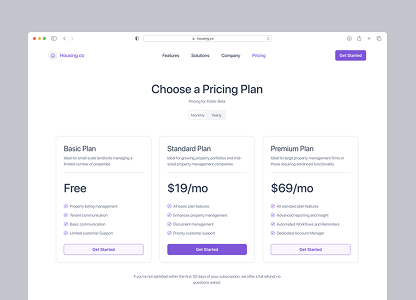 Housing.co landing page