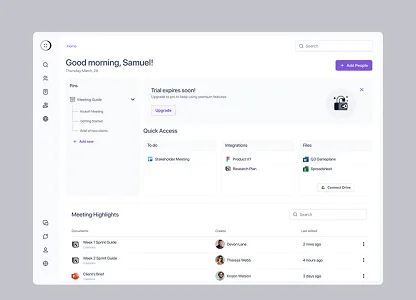 Productivity dashboard