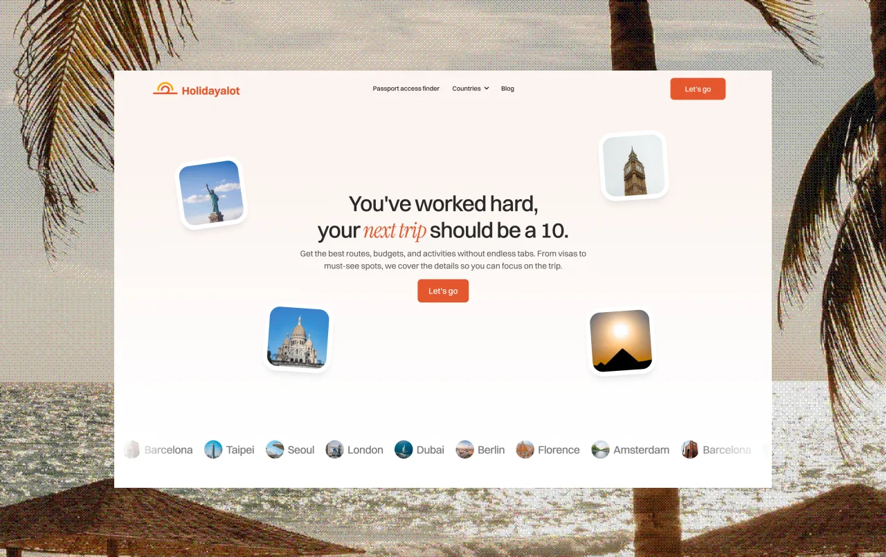 Holidayalot Landing Page Experience detail view