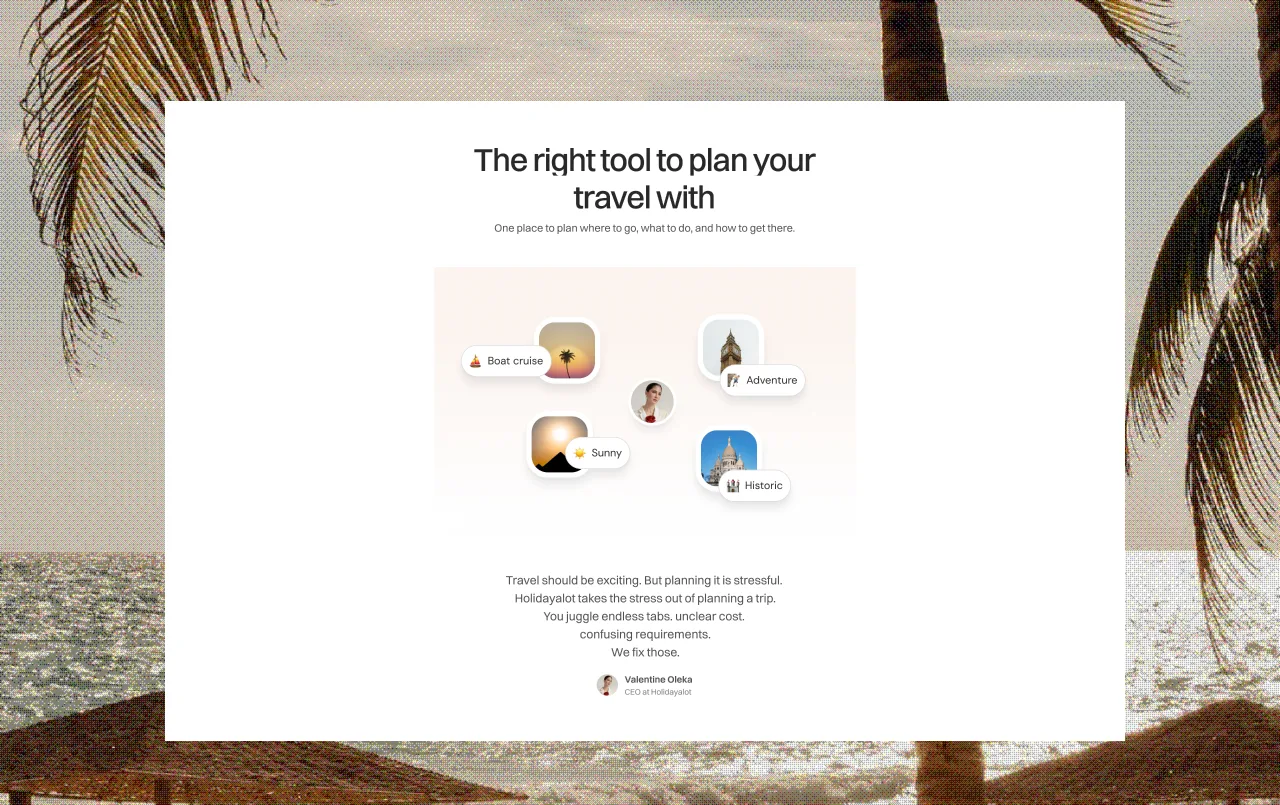 Holidayalot Landing Page Experience detail view