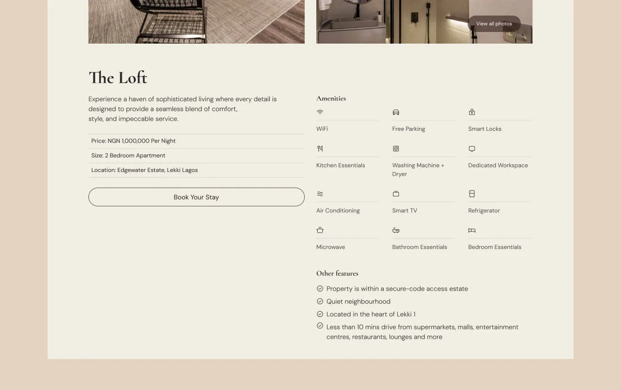 Soigné Living detail view